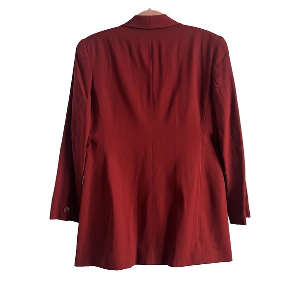 Vintage Jones New York Suit Jacket And Skirt Red Wool Size 6 Festive Business - Picture 4 of 12